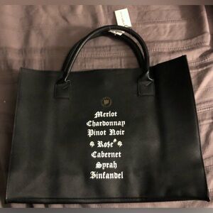 Los Angeles Trading Company Vegan Leather Tote Wine Varietals 17”x13”x5” $65 NEW